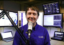 Aaron Traffas recording a podcast interview